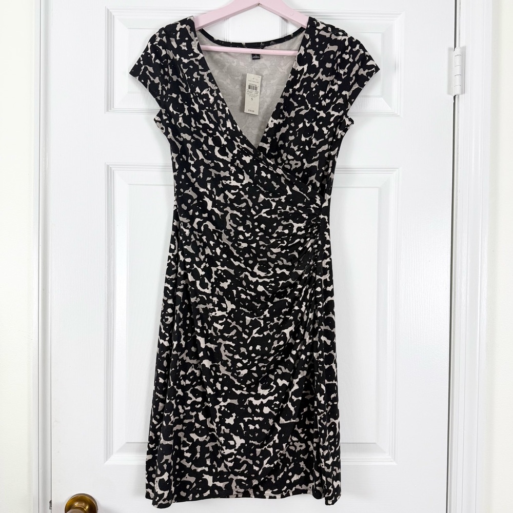 NEW Ann Taylor Faux Wrap Jersey Knit Dress Size Small